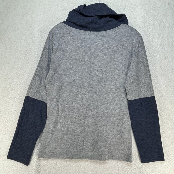 Pure Amici Cowl Neck Sweater Womens Size Small Blue And Gray Made In Peru - Picture 2 of 7